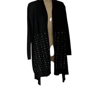 Cejon  Accessories Inc. black knit & sequin shrug high low 3 quarter sleeve